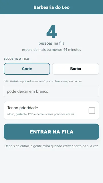 Gestão de Fila por Chegada — 2