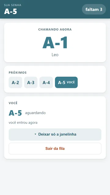 Gestão de Fila por Chegada — 3